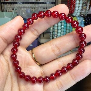 6mm vibrant red Jade bracelet